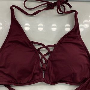 Dark Red Bikini Top